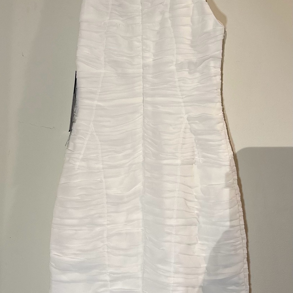 White Rouched Halter Sheath Dress - Picture 10 of 16